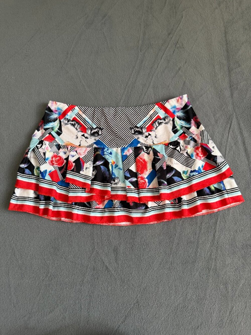 Lucky in Love XL Everplay Skirt Geometric Roses Flowers Feathers Stripes